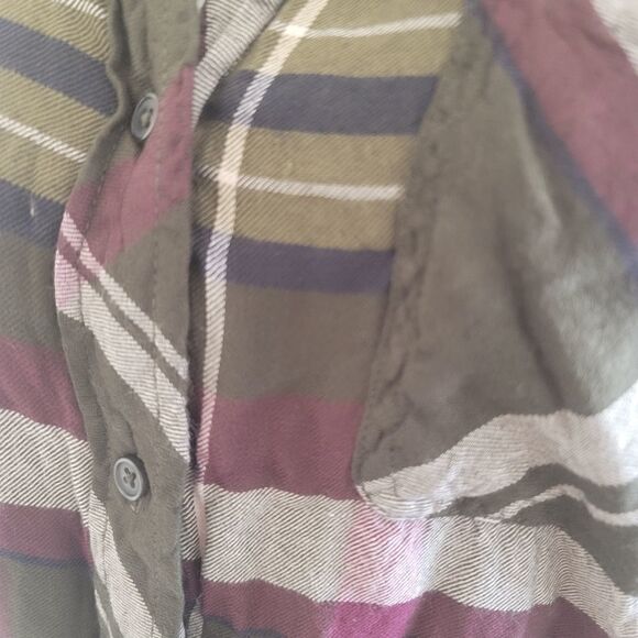 Motherhood maternity medium plaid long sleeve button up autumn - Picture 4 of 4